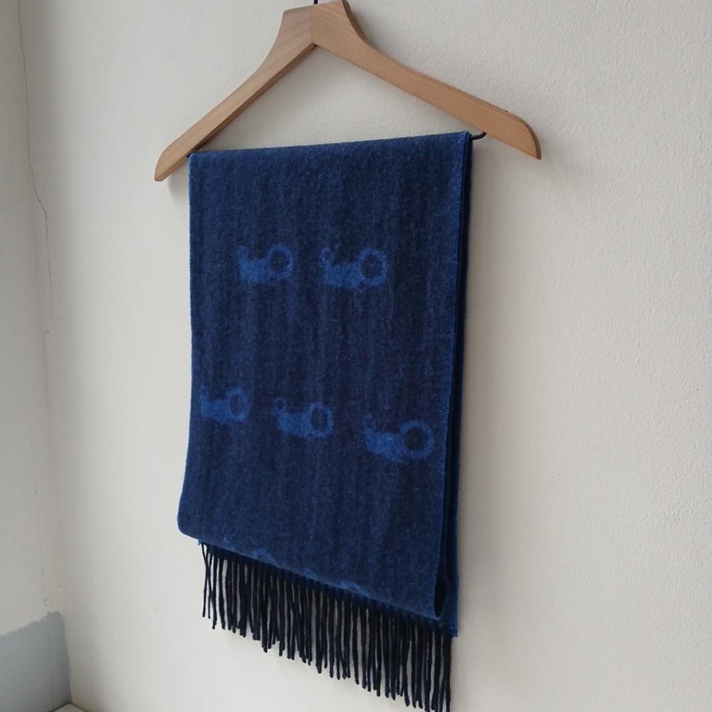 Moods Of Norway Wool Rectangle Scarf Dark Blue - Picture 3 of 6